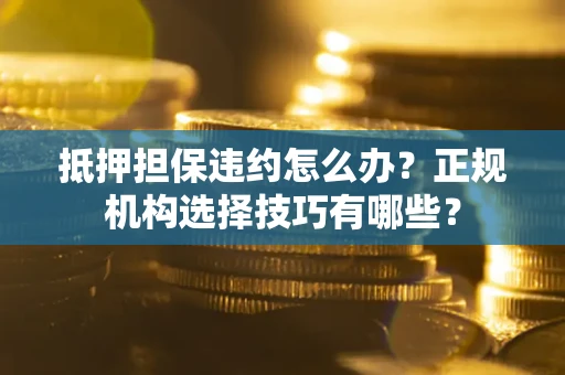 武汉抵押担保违约怎么办？正规机构选择技巧有哪些？