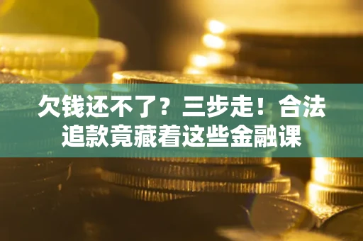 武汉欠钱还不了？三步走！合法追款竟藏着这些金融课